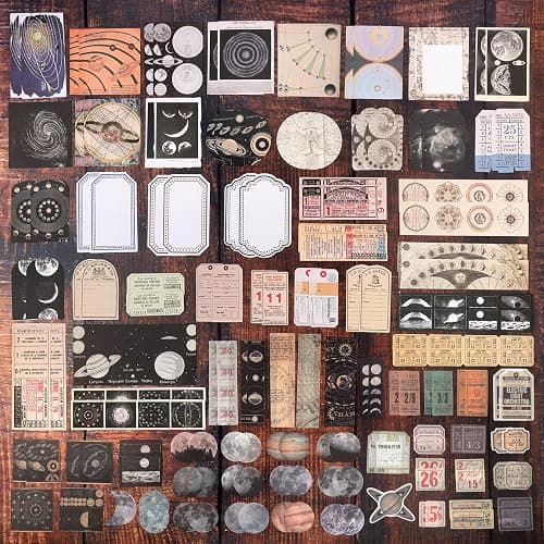 Vintage Scrapbooking Supplies, 200 Sheets of Scrapbook Paper Junk Journal Supplies Craft Kits for Bullet Journals Supplies Journaling Supplies Room Decor Aesthetic Vintage Album Wall Art ( Astrology ) thumbnail 4