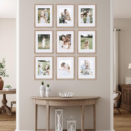 Sheffield Home 9 Piece Gallery Wall Frame Set, 11x14 Inch, Light Natural thumbnail 2