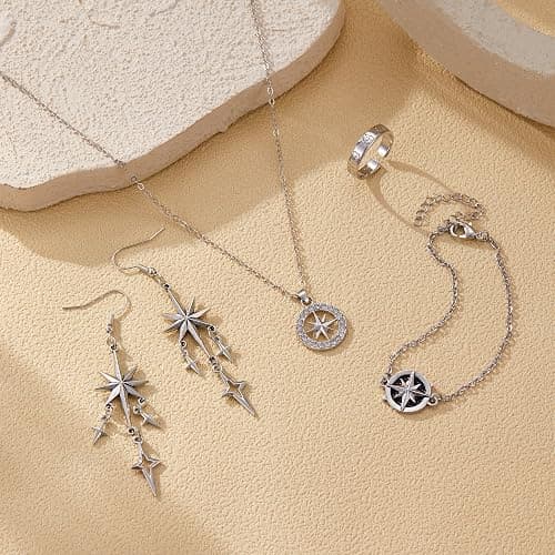 Axepet Stray Necklace Set SKZ Inspired Merch Bracelet Rings Stray Fans Earrings for Women Men thumbnail 2