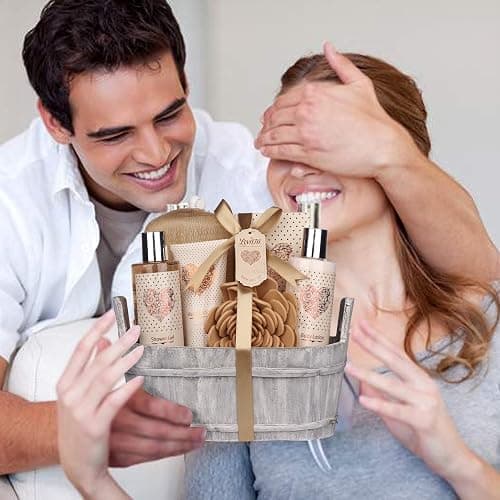 Spa Gift Basket – Bath and Body Set with Vanilla Fragrance by Lovestee - Gift Basket Includes Shower Gel, Body Lotion, Hand Lotion, Bath Salt, Eva Sponge and a Bath Puff thumbnail 6