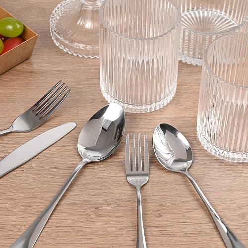 40 Piece Silverware Set with Drawer Organizer for 8, Heavy Duty Stainless Steel Flatware Cutlery Set, Fork Spoon Knife Set with Kitchen Essentials Organizer, Rust-proof, Dishwasher Safe thumbnail 7