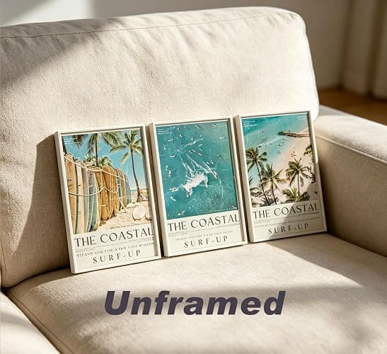 Beach Surfing Canvas Wall Art Retro Newspaper Beaches Surfboard Painting Picture Wall Decor Summer Coastal Granddaughter Room Preppy Surf Up Poster Print Artwork for Dorm Bedroom Apartment Home Decor thumbnail 3