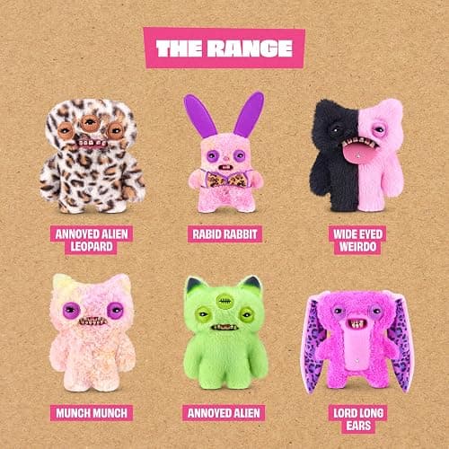 Fuggler Baddies Fuggs 9 Inch Plush Collectible Toy (Wide Eyed Weirdo) by ZURU Featuring Funny Ugly Monster Designs with Fierce Attitude, Bold Style, Unsettling Expressions thumbnail 6