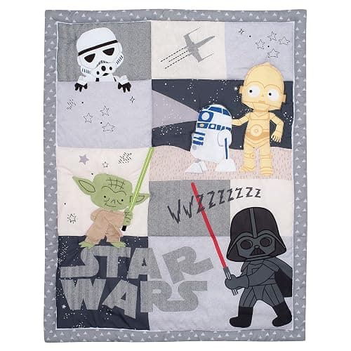 Lambs & Ivy Star Wars Classic 3-Piece Baby Crib Bedding Set - Yoda/Darth Vader thumbnail 8