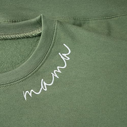 IZI POD - Mom Mama Grandma Embroidered Crewneck Sweatshirt Heart On Sleeve For Women-Gifts For Mom, Grandma, Mimi, Nana, Gigi thumbnail 8