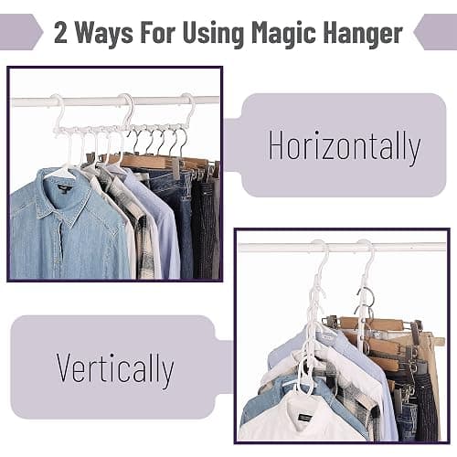 Mr. Pen- Space Saving Hangers for Clothes, 16 pcs, White, Plastic Multi Clothes Hangers Space Saving, 5 Slots, 360° Rotating Hooks thumbnail 6