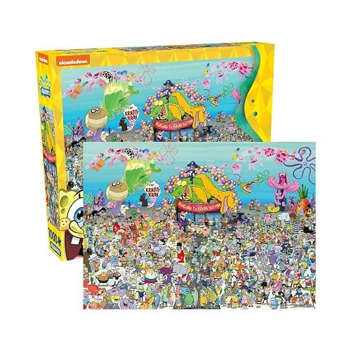 Aquarius Spongebob 1000 Piece Jigsaw Puzzle for Teens and Adults - 25th Anniversary Bikini Bottom Nickelodeon 20"x28" Collectible Gifts - Image 1