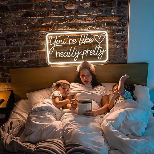 You'Re Like Really Pretty Neon Sign, Warm White Led Neon Signs for Wall Decor,You'Re Like Really Pretty Led Light Sign for Girls Room Vanity Bedroom Offices Decor Boutique Really Her Signs thumbnail 3