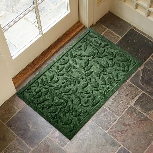 VivaNest Green Leaves Outdoor Indoor Entrance Door mat, Absorbent Durable Heavy Duty Welcome Front Door Mat,Thick Natural Rubber Back,Easy Clean Entryway Mat 17x30 Inch, Low Profile thumbnail 4