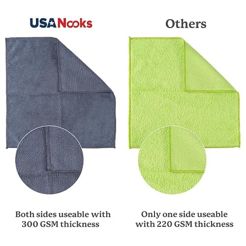 USANOOKS Microfiber Cleaning Cloth Grey - 12 Pcs (12.5"x12.5") - High Performance - 1200 Washes, Ultra Absorbent Microfiber Towel Weave Grime & Liquid for Streak-Free Mirror Shine - Car Washing Cloth thumbnail 4