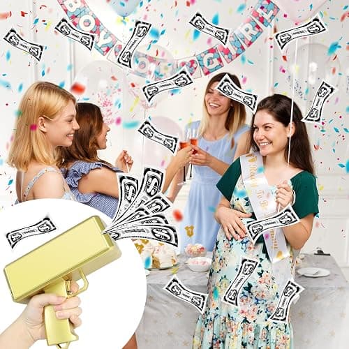 Wowok Money Gun Shooter, Make it Rain Money Toy Gun, Prop Money Gun, Spary Cash Gun for Movies Game Party Toy Gun (Metallic Gold) thumbnail 4