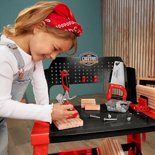 Little Tikes Creative Construction Workbench with 15+ Accessories, Pretend Play Construction Set, for Boys and Girls Ages 3+ Years thumbnail 6