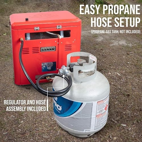 Hike Crew Outdoor Gas Camping Oven w/Carry Bag | CSA Approved Portable Propane-Powered 2-Burner Stove & Oven | Auto Ignition, Overheat Safety Shutoff, Built-In Thermometer | Hose & Regulator Included - Red thumbnail 6