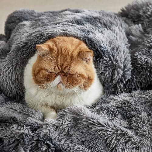 Bedsure GentleSoft Fluffy Sherpa Fleece Faux Fur Blankets Queen Size for Bed, Bedroom Decor Winter Thick Warm Full Queen Blankets, Fuzzy Plush Soft Heavy Mink Tie Dye Grey Bedding Cozy Gifts, 90x90 thumbnail 8