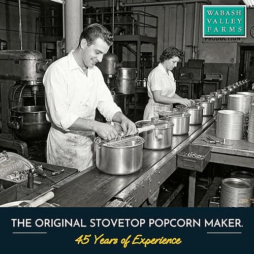 Original Whirley Pop Popcorn Maker - 6 Quart Popcorn Popper (Red), Aluminum Popcorn Maker With Metal Gears, Wabash Valley Farms Stove Top Popcorn Maker, Gourmet Popcorn Pot, Culinary Popcorn Popper thumbnail 2