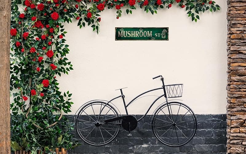 Vintage Tin Sign Retro Metal Mushroom St Signs Stylish Wall Art Plaques for Home Decor Bathroom Kitchen House and Gothic Wall Decor or as a Unique Poster 16x4 in - Mushroom St thumbnail 5