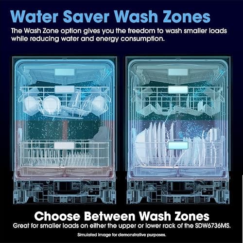 Sharp SDW6736MS 24-inch Stainless Steel Dishwasher, Third Rack, Library Quiet 47 dB, Power Wash Sprayer thumbnail 7