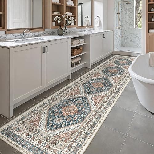 Madane Runner Rugs for Hallway 2x10 Long Washable Non-Slip Hallway Runner Rug Low-Pile Stair Kitchen Runner Throw Carpet for Entrance Living Dining Laundry Room (Navy Blue, 2 x 10) thumbnail 5