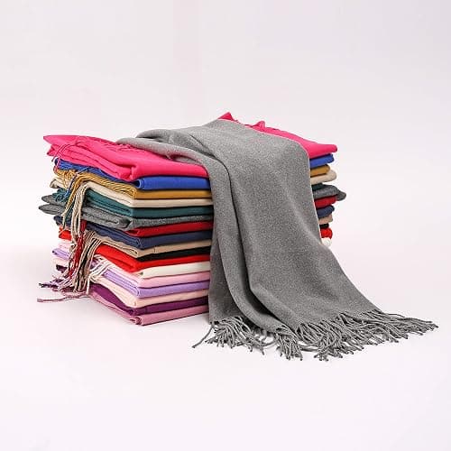 RIIQIICHY Women's Scarf Pashmina Shawls and Wraps for Evening Dress Bridesmaid Wedding Bridal Winter Warm Long Large Scarves thumbnail 7