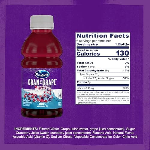 Ocean Spray® Cran-Grape® Cranberry Grape Juice Drinks, 10 Fl Oz Bottles, 6 Count (Pack of 4) thumbnail 2
