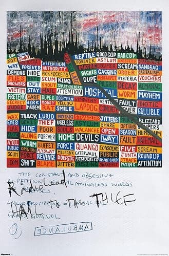 Radiohead - Hail to the Thief Scribble Wall Poster, 34L" x 22.4W", Unframed Version - Image 1