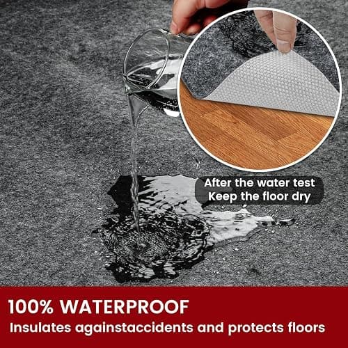 Waterproof Rug Pad, 5x7 ft Area Rug Non-Slip Carpet Pad, Non-Slip Rug Pads for All Floors and Finishes, Felt Pad for Hardwood Floors, Keeps Carpets in Place Soft and Safe thumbnail 4