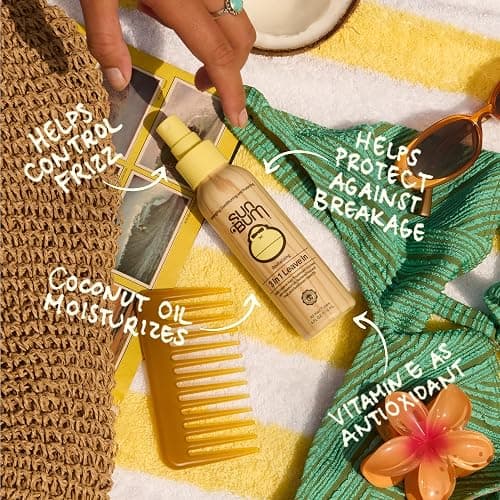 Sun Bum Revitalizing 3 in 1 Leave In Conditioner - Anti Frizz Detangler - Color Friendly with UV Protection - Enriched with Coconut Oil and Banana - 4 oz | Revitalizing, 3 in 1, Leave In Conditioner, Banana thumbnail 3