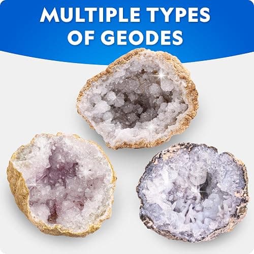 National Geographic Break Open 4 Geodes Science Kit – Includes Goggles & Display Stand - STEM Science Gift for Boys & Girls, Break Your Own Geodes thumbnail 4