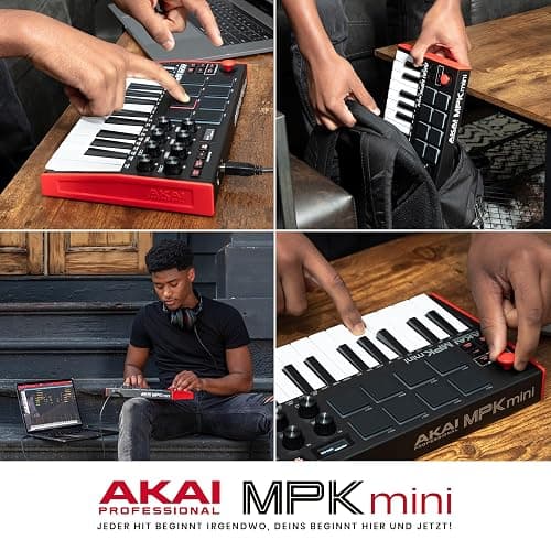 Akai Professional MPK Mini MK3 25-Tasten USB MIDI Keyboard Controller, 8 Hintergrundbeleuchtete Drum Pads, 8 Regler, Musikproduktion-Software und Native Instruments Sound Package (NKS Integration) thumbnail 8