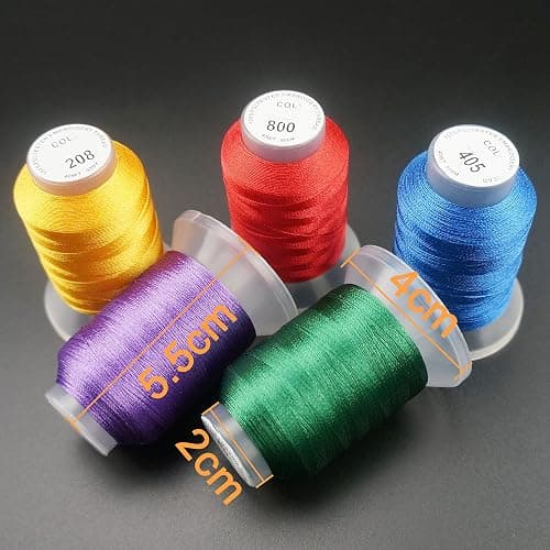 New brothread 63 Colors Compatible with Brother Polyester Embroidery Machine Thread Kit 500M (550Y) Each Spool Compatible with Brother Babylock Janome Singer Pfaff Bernina Embroidery Sewing Machine thumbnail 3
