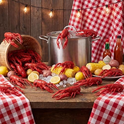 Juexica 15 Pcs 3.5inch Red Fake Crawfish, Plastic Small Lobster Boil Party Supplies, Seafood Boil Party Decorations Fake Sea Creature Models thumbnail 6