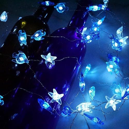 Decorman Sealife String Lights 14ft 40 LED 8 Modes Cool White Weatherproof Battery Operated Ocean Theme Lights for Bedrooms Parties Weddings Gardens with Remote and Timer thumbnail 4
