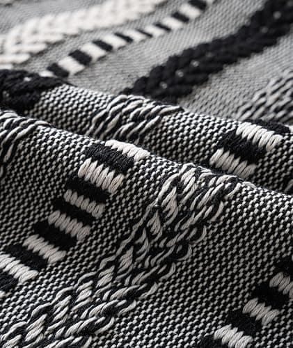 Cethom Boho Throw Pillow Covers 18x18 Inch Set of 2, Farmhouse Decorative Couch Pillow Cases, Black Accent Pillows of Bed, Sofa Bedroom Living Room Home Decor Cushion Cover thumbnail 4