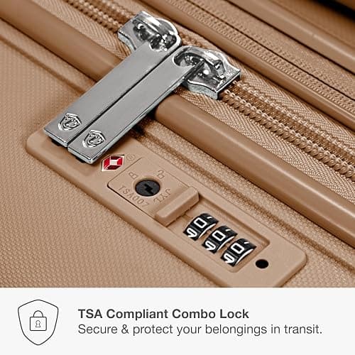 Traveler's Choice Pagosa Hardshell Expandable Luggage with Spinner Wheels, Latte Beige, 22-Inch Carry-on thumbnail 5