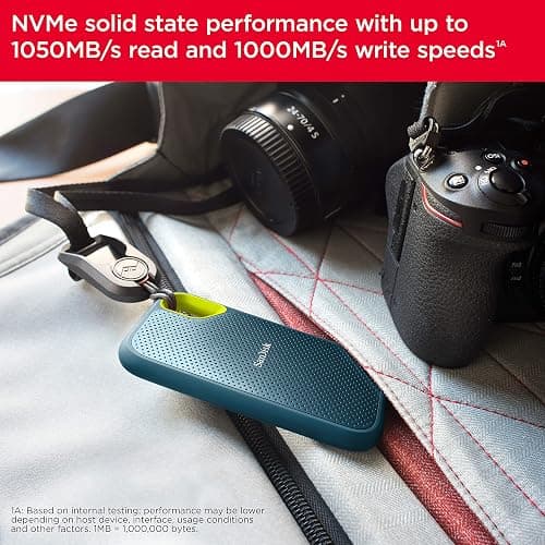 SanDisk 4TB Extreme Portable SSD - Up to 1050MB/s, USB-C, USB 3.2 Gen 2, IP65 Water and dust Resistance, Updated Firmware, Monterey - External Solid State Drive - SDSSDE61-4T00-G25M thumbnail 4