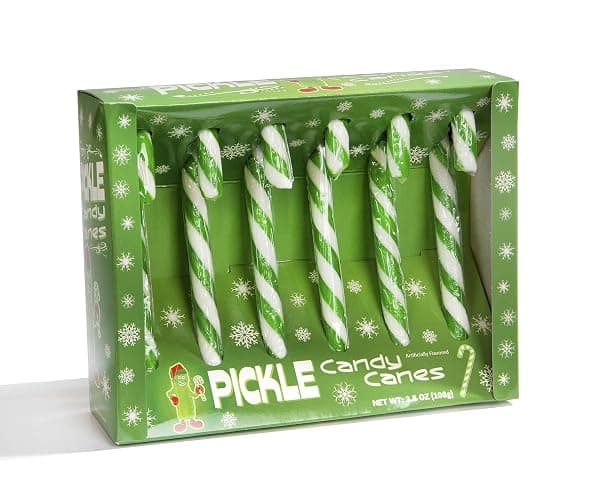 Fancy Pickle flavored Candy Canes, 3.8 OZ - Image 1