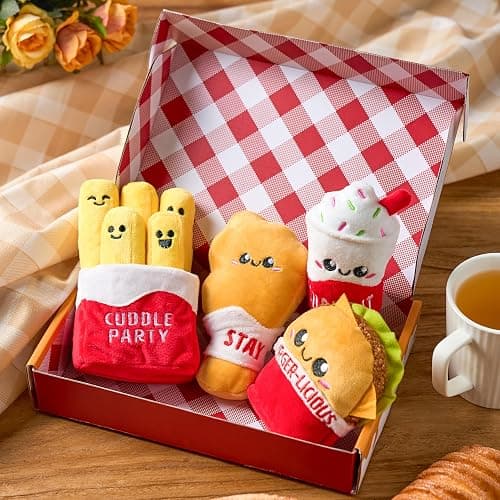 JOYIN 4 Pcs Emotional Support Plushies, Easter Fast Food Plush Stuffed Toys Set, Cute Burger Fries & Milkshake Plush Pillow for Girls Boys Teens, Fun Comfort Food Gift Box for Birthday & Care Package thumbnail 5