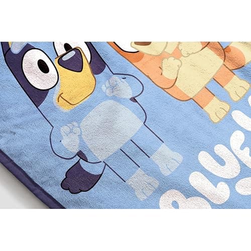 Jay Franco Plush Throw Blanket – 46" x 60" Inches Kids Hero Soft & Cozy Fleece Throw for Bedroom & Couch Décor, Official Licensed Product, Blue - Bluey thumbnail 5