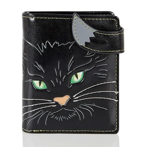 Shagwear Junge Damen Geldbörse Small Purse und Designs Cats Face Green Eyes Katzengesicht mit grünen Augen - Cats Face Green Eyes - Image 1