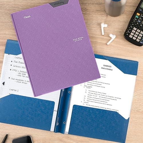 Five Star 2-Pocket Folder, Plastic Folder with Stay-Put Tabs and Prong Fasteners, Holds 8-1/2" x 11" Paper, Amethyst Purple (38750) thumbnail 2