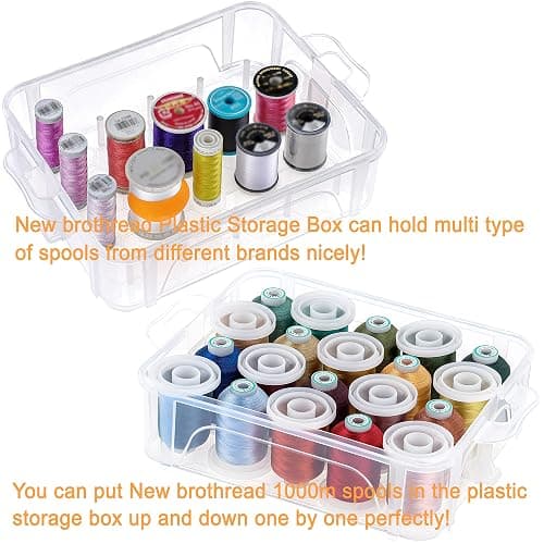 New brothread 40 Colors Compatible with Brother 500m Each Embroidery Machine Thread with Clear Plastic Storage Box for Embroidery Sewing Machine thumbnail 4