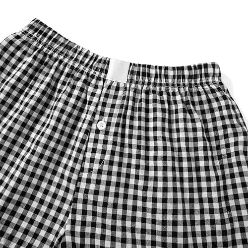 Y2k Women Gingham Boxer Shorts Low Rise Micro Pajamas PJ Sleep Short Pants Plaid Sleepwear Sleeping Lounge Bottoms - Black - X-Large thumbnail 3