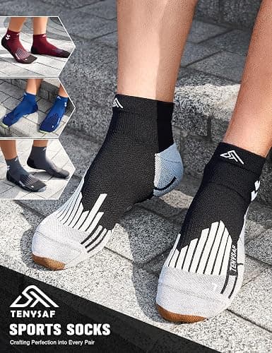 TENYSAF Mens Compression Socks for Running: Anti-Blister Ankle Socks 3 Pairs Athletic Socks for Runners Outdoor Hiking 2026 thumbnail 2