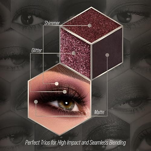 Black Smokey Eyeshadow Palette, Midnight Masquerade 21 Colors – Spectrum of Black Matte Shimmer Glitter Eye Shadow for Halloween Goth Makeup, Highly Pigmented, Talc Free thumbnail 7