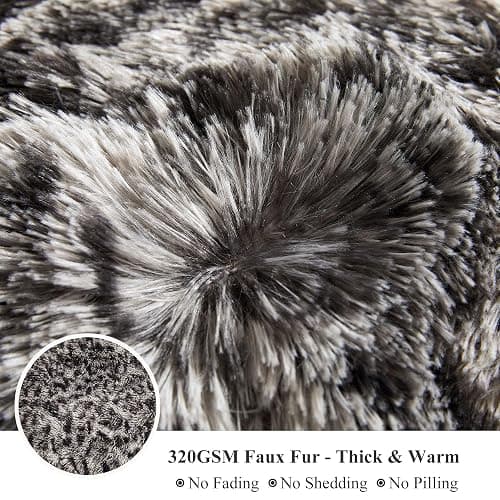 XeGe Cheetah Print Fluffy Faux Fur Duvet Cover Set, 3 Pieces Soft Plush Shaggy Fuzzy Bedding Set(1 Faux Fur Leopard Print Comforter Cover + 2 Furry Pillowcases), Zipper Closure(Queen, Light Grey) thumbnail 5