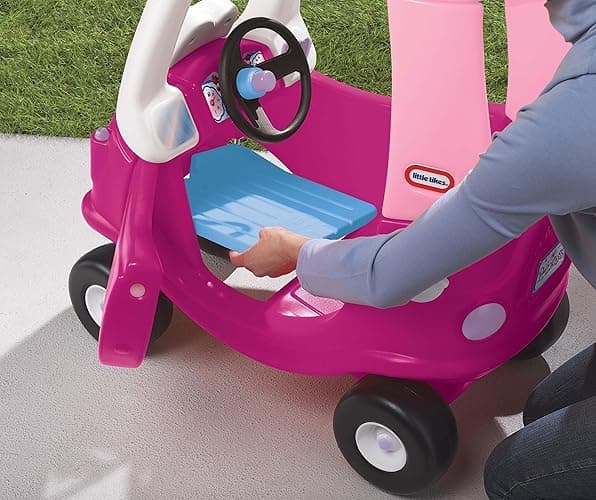 Little Tikes Princess Cozy Coupe Ride-On Toy - Toddler Car Push and Buggy Includes Working Doors, Steering Wheel, Horn, Gas Cap, Ignition Switch - For Boys and Girls Active Play , Magenta - Magenta - Large thumbnail 4