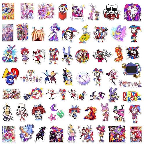 60Pcs The Amazing Digital Circus TADC Stickers | Waterproof Vinyl Decals for Laptop, Water Bottle, Journal, Phone Case, Scrapbook, Skateboard thumbnail 2