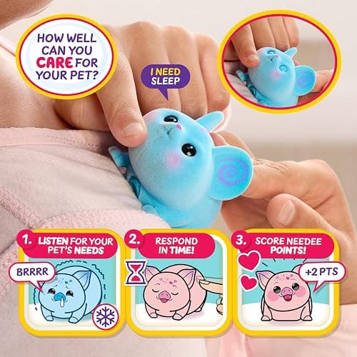 Little Live Pets Needees Electronic Toys, 1 Interactive Wearable Toy Pet with 50+ Sounds and Score Tracker, Portable Pet Toys for Kids of Ages 5+ - Styles May Vary thumbnail 3