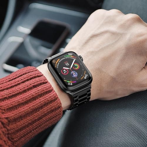 EPULY Metal Band Compatible with Apple Watch Bands for Men 49mm 46mm 45mm 44mm 42mm 41mm 40mm 38mm, Business Stainless Steel Strap for iWatch Bands Series 11 10 9 8 7 6 5 4 3 2 1, SE3 2 1, Ultra3 2 1 thumbnail 4