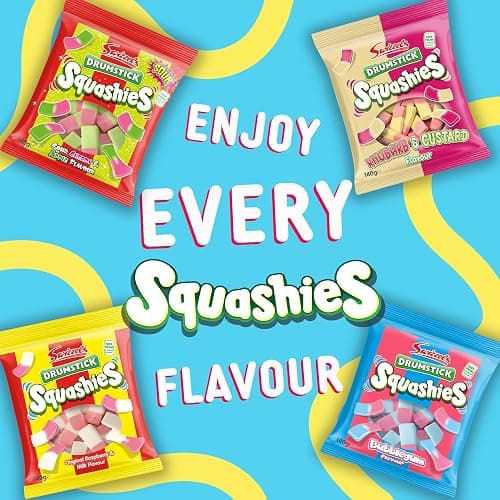 Swizzels Squashies Sweets, Drumstick Squashies Original Sweets - Raspberry and Milk Flavour- Single Pack 140g thumbnail 7